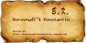 Borovnyák Konstantin névjegykártya